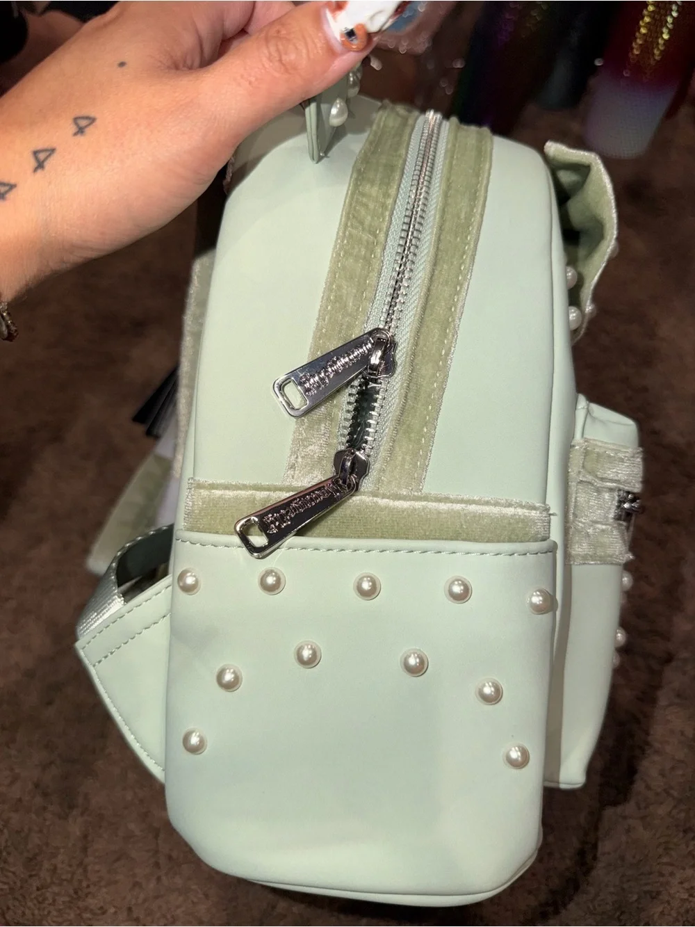 Disney Loungefly Mint Pearl backpack and wallet